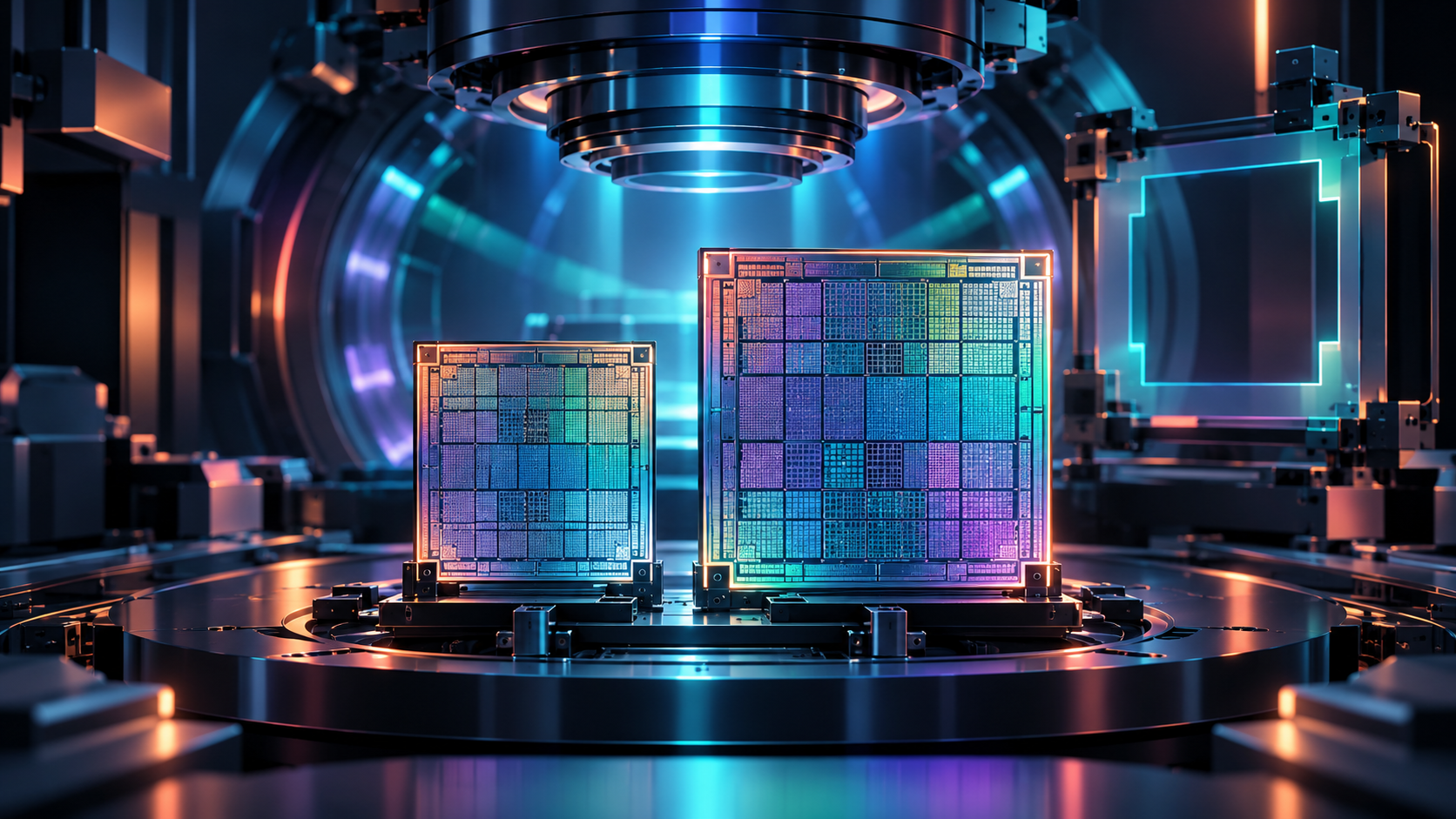 Concept illustration of future larger square photomask roadmap for highna lithography, not larger wafer diameter.